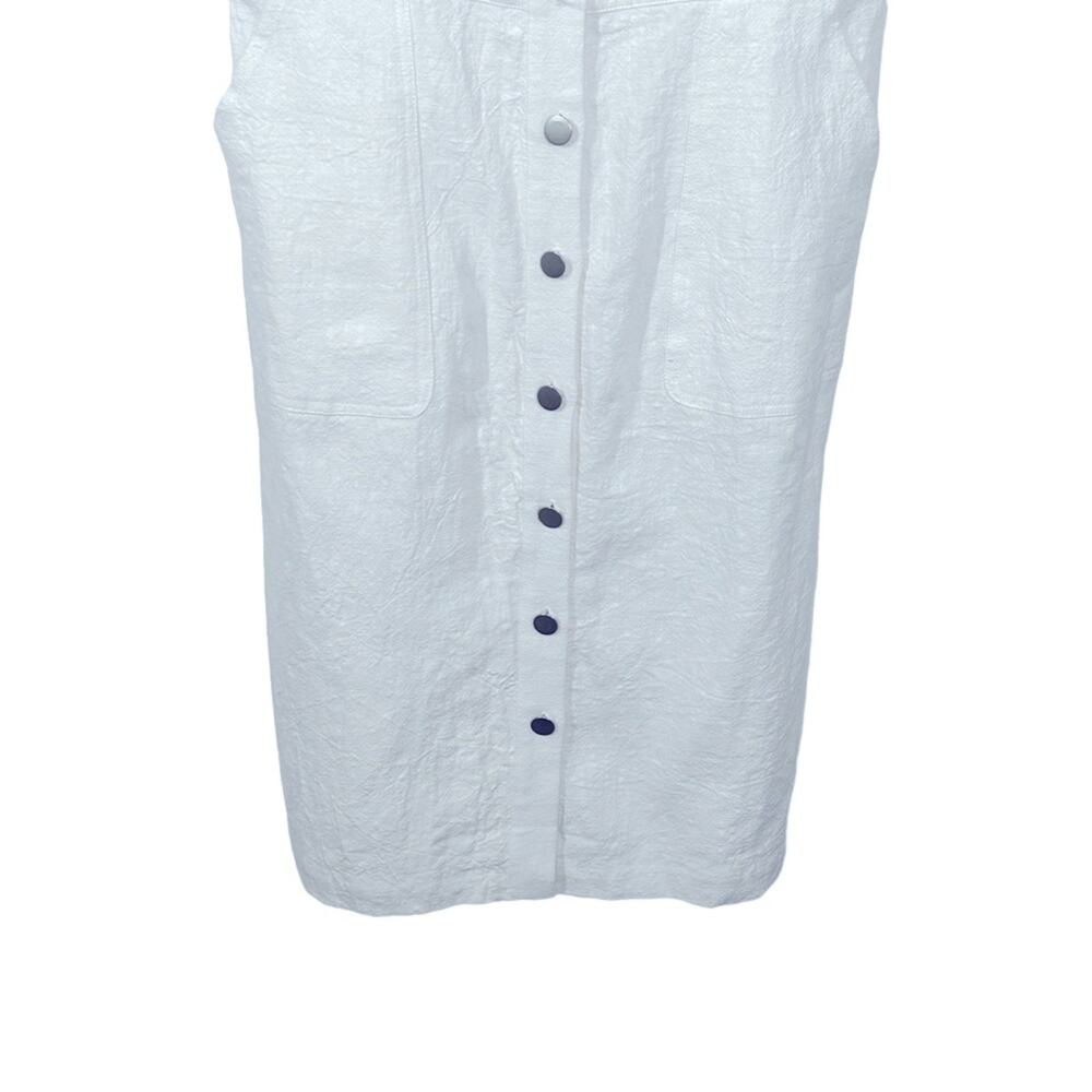 Anthropologie Skies Are Blue Linen Overall Dress Medium NWT Snap Front - Picture 6 of 15